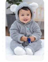 Newborn Baby Romper Jumpsuit Boy Girl Hooded Bodysuit ( 12 Months -31.5in) - £13.69 GBP