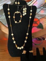 OOAK Hand Crafted Beaded Set- Necklace, Bracelet, 2 Styles of Earrings and Rings - £36.14 GBP