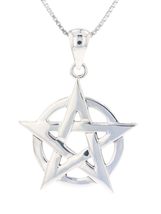 Jewelry Trends Pentacle Pentagram Star Sterling Silver Pendant Necklace 18&quot; - £44.09 GBP