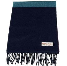 100% CASHMERE SCARF Wrap Made in England Color Navy green Purple white #P105 - $8.59