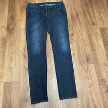 Elie Tahari Womens Dark Wash Blue Jeans 10 RARE Mid Rise Denim Slim Stra... - $31.68