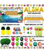 Hawaiian Luau Party Supplies  Serves 25 Plates and Napkins with Backdrop... - £28.66 GBP