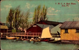 Vintage POSTCARD- Y.M.C.A. Boat House, Erie, Pa -S.W. Hauck &amp; Sons Card BK49 - £4.74 GBP