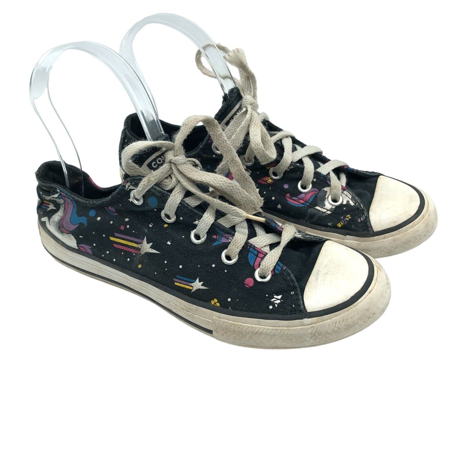 Primary image for Converse Kids Girls Unicorns Low Top Sneakers Black Canvas Size 3