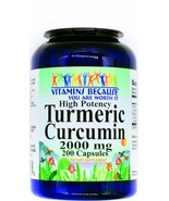 Turmeric Curcumin 2000mg Extract Standardized 95% 200 Capsules Curcuma L... - £15.06 GBP
