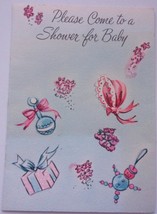 Vintage Sangamon Please Come To a Shower For Baby Invitation 1957 - $1.99