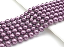 Natural Mother of Pearl Purple Round Smooth beads, 6mm/8mm/10mm/12mm MOP... - £4.69 GBP+