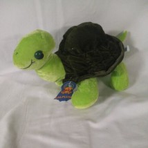 NEW WITH TAGS Calplush Two Tone Green Stuffed Turtle Tortoise Plush 12 inch Toy - £9.33 GBP