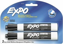 Expo Dry Erase Markers--Black--Lot of 2 - £4.71 GBP