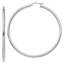 14K Gold Polished 2.5mm Lightweight Tube Hoop Earrings T842L - £428.30 GBP