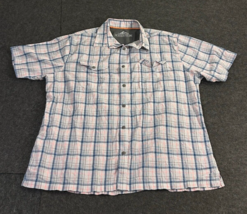 Croft &amp; Barrow Quick Dry Button Up Shirt Men&#39;s XL Short Sleeve Multicolo... - £12.36 GBP