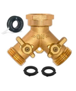 Morvat Heavy Duty Brass 2 way Y Splitter Garden Hose Hexagonal Connector... - $17.81