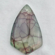 Agate Dragonfly Vein Wing Pendant Stone Cut Polished Drilled Shield Shape - $9.95