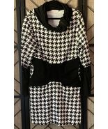 Tracy Negoshian Womens L Hounstooth Sheath Dress Size Large - €25,63 EUR