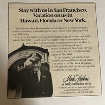 1982 Mark Hopkins Inter Continental Hotel Vintage Print Ad Advertisement pa15 - £5.44 GBP