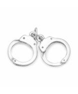 Pair of Handcuffs Antique Neck Piece Charm Mens Graduated Gift 14K White... - £25.57 GBP