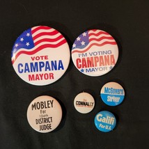 political pinback buttons lot of 6 Connally Mobley Campana McGovern Vintage - £11.57 GBP