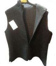 Black/gray unisex reversible vest 100% baby alpaca wool - £217.82 GBP