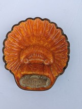 VTG 1960s Treasure Craft  Shell Trinket Dish Lava Glaze OHIO USA MCM Aztec Gift - £19.80 GBP