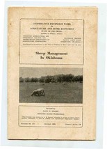 Sheep Management in Oklahoma Booklet 1936 Cooperative Extension Work  - £13.73 GBP