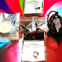 NIB collection lot of body jewelry crystal pendant necklace and candle - £27.24 GBP