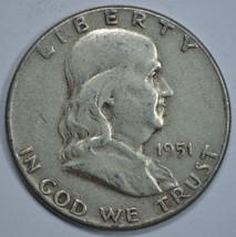 1951 P Franklin circulated silver half dollar - £10.56 GBP