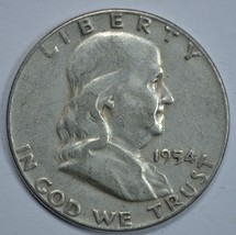 1954 P Franklin circulated silver half dollar - $13.50
