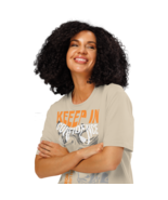 Unisex Organic Ribbed Neck T-Shirt – Keep in Confidence (Desert Dust) - $75.21 CAD