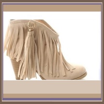 Western Style Martin Heel Suede Leather Fringed with Tassel 2.5 inch Ankle Boot image 4