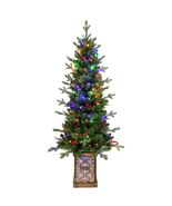 4FT Pre-Lit Green Christmas Tree, 100 LED Multicolor, Glitter Pot - €66,09 EUR