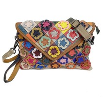 Women Leather Flap Envelope Wristlet Handbag 2022 Female Casual Vintage Patchwor - £59.31 GBP