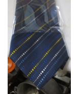 Hermes Paris Men&#39;s 100% Silk Ties Multi color diagonal circles Blue back... - $100.00