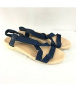 Linsky Womens Sandals Slingback Stretchy Low Wedge Navy Blue Size 41 US 9 - £15.14 GBP