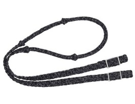 Tough 1 Reflective Cord Knotted Roping Rein Black - $20.78