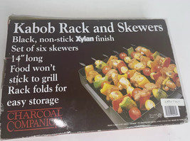 CHARCOAL COMPANION KABOB RACK AND SIX 14&quot; NON-STICK   SKEWERS - £8.88 GBP