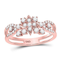 14kt Rose Gold Womens Round Diamond Square Cluster Ring 1/2 Cttw - £565.90 GBP
