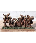 Rustic Western Forest Moose Family By Tree Logs HOME Sign Desktop Plaque - $46.46 CAD
