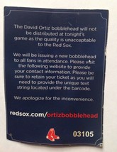 Boston Red Sox David Ortiz Bobblehead Voucher 8/9/16 For SGA Bobble Big ... - £27.17 GBP