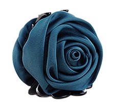 A Beautiful Rose Flower Hair Clips Headwear Ponytail Clip, Dark Green