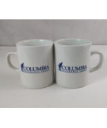 Vintage Set Of 2 Columbia Insurance Group White With Blue Logo Coffee Cu... - $220.32 MXN