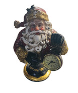Resin Santa Claus Figurine w/Quartz Clock 9 Inches Tall-Used - $79.84