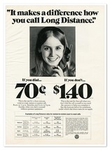 Bell Telephone Long Distance Phone Rates PSA Vintage 1972 Full-Page Maga... - $182.07 MXN