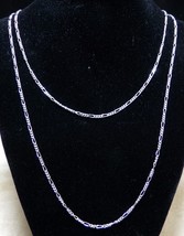 52&quot; MILOR Solid Sterling Silver 925 FIGARO Chain 2 mm Necklace Italy Wrap Double - £55.30 GBP