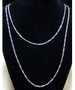 52&quot; MILOR Solid Sterling Silver 925 FIGARO Chain 2 mm Necklace Italy Wra... - €60,29 EUR