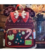 NWT 2025 Loungefly Disney Minnie Mouse Ears Holiday Sweater Christmas Ba... - $65.00
