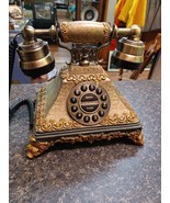Reproduction French Phone Antiqued Gold  Push Button Prop Or Set Design ... - $40.69 CAD