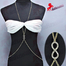 Gold Plated INFINITY Body Chain Necklace Fashionable Bikini Body Jewelry_ BC-13 - $3.95
