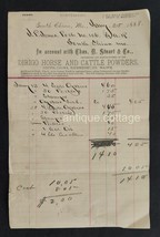 1888 Antique Dirigo Horse Cattle Powder South China Me Chas B Stuart Billhead - £29.48 GBP