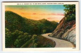 Highway No 70 Road And Royal Gorge Western North Carolina Postcard Unused Linen - £7.26 GBP