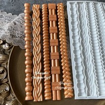 Stripe Braided Border Relief Silicone Mold Fondant Epoxy Resin Plaster M... - £13.91 GBP